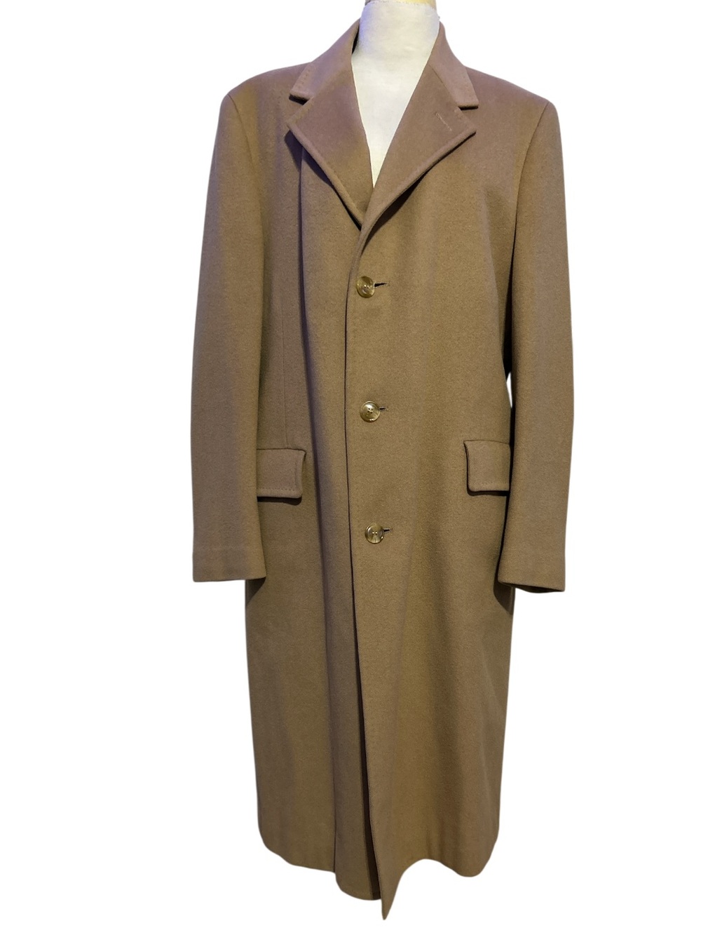 Karolls Trench Coat Mens 42L Pure Wool Tan Vintage